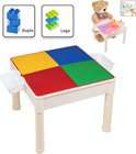 4-in-1 Speeltafel voor Kinderen met bouwplaat – Geschikt voor Lego, Duplo, Water, Zand & Hengelspel