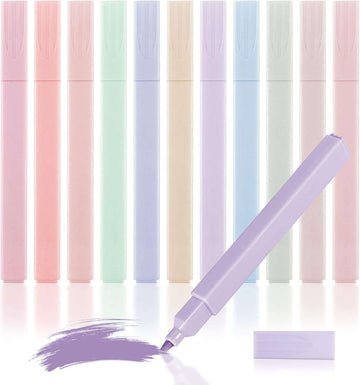 12 stuks markeerstiften, pastelkleuren, 12 kleuren, markeerstiften om te leren en te markeren, highlighter, verschillende kleuren, pastel, voor dagboeken, notities, scholen, kantoren,