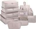 Waterdichte Opvouwbare 9 stuks Inpakzakken Inpakorganizers - Reisorganizers voor Bagage - Met Schoenentas - Kleding Schoenen .