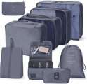 Opvouwbare waterdichte inpakkubussen - 9 stuks reisorganizers - inpakzakken met schoenentas - voor koffer bagage reis - kleding schoenen .