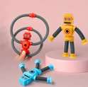 Set van 4 Stretch Robots – Educatief Speelgoed met Zuignap voor Kinderen
