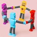 Set van 4 Stretch Robots – Educatief Speelgoed met Zuignap voor Kinderen