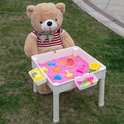 4-in-1 Speeltafel voor Kinderen met bouwplaat – Geschikt voor Lego, Duplo, Water, Zand & Hengelspel