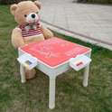 4-in-1 Speeltafel voor Kinderen met bouwplaat – Geschikt voor Lego, Duplo, Water, Zand & Hengelspel