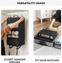 3-Shelf Hangende Reisorganisator Draagbare Hangende Reisplanken Instant Garderobe voor Koffer Hangende Packing Cubes voor Opslag Compressie Hangende Kleding Organiser Zwart - GRANNY SAYS