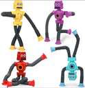 Set van 4 Stretch Robots – Educatief Speelgoed met Zuignap voor Kinderen