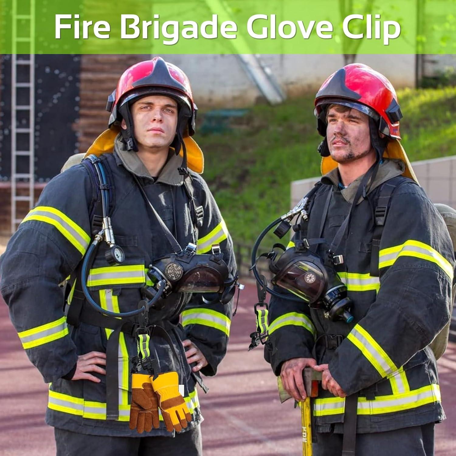 Reflecterende Handschoenklemmen met Dubbele Clip & Metalen Karabijnhaak – Groen