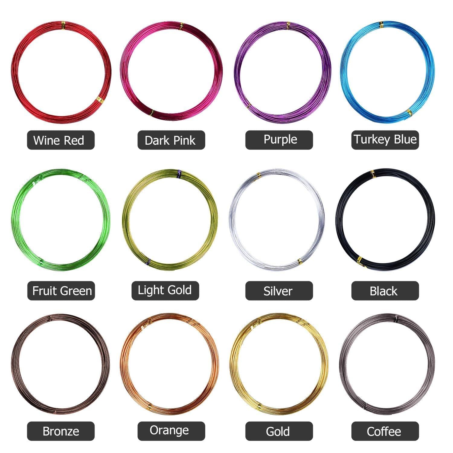 60m Aluminium Draad – 12 Kleuren Buigbare Metaaldraad voor Sieraden, DIY & Ambachten