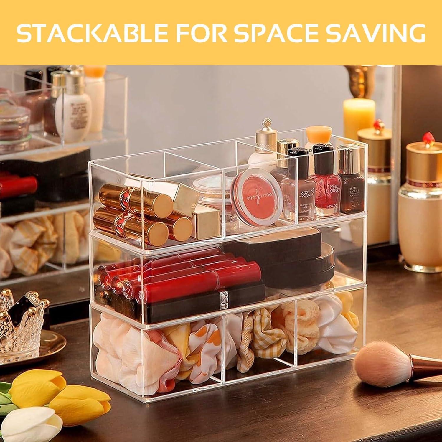 Make-up Organizer Set van 2 – Transparant Acryl – Cosmetische Opbergdozen voor Lippenstift, Sieraden & Accessoires