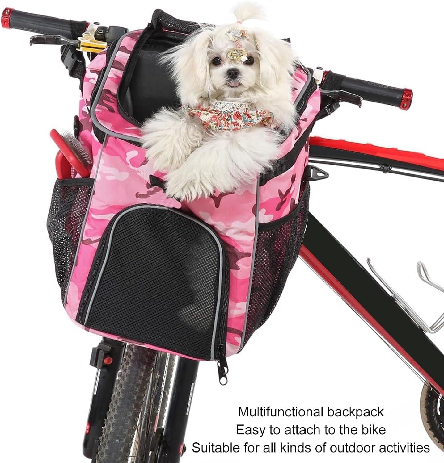 Waterdichte Hondenfietsrugzak - Ademend & Afneembaar - Ruime en Comfortabele Fietsmand voor Honden - Ideaal voor Buitenactiviteiten.
