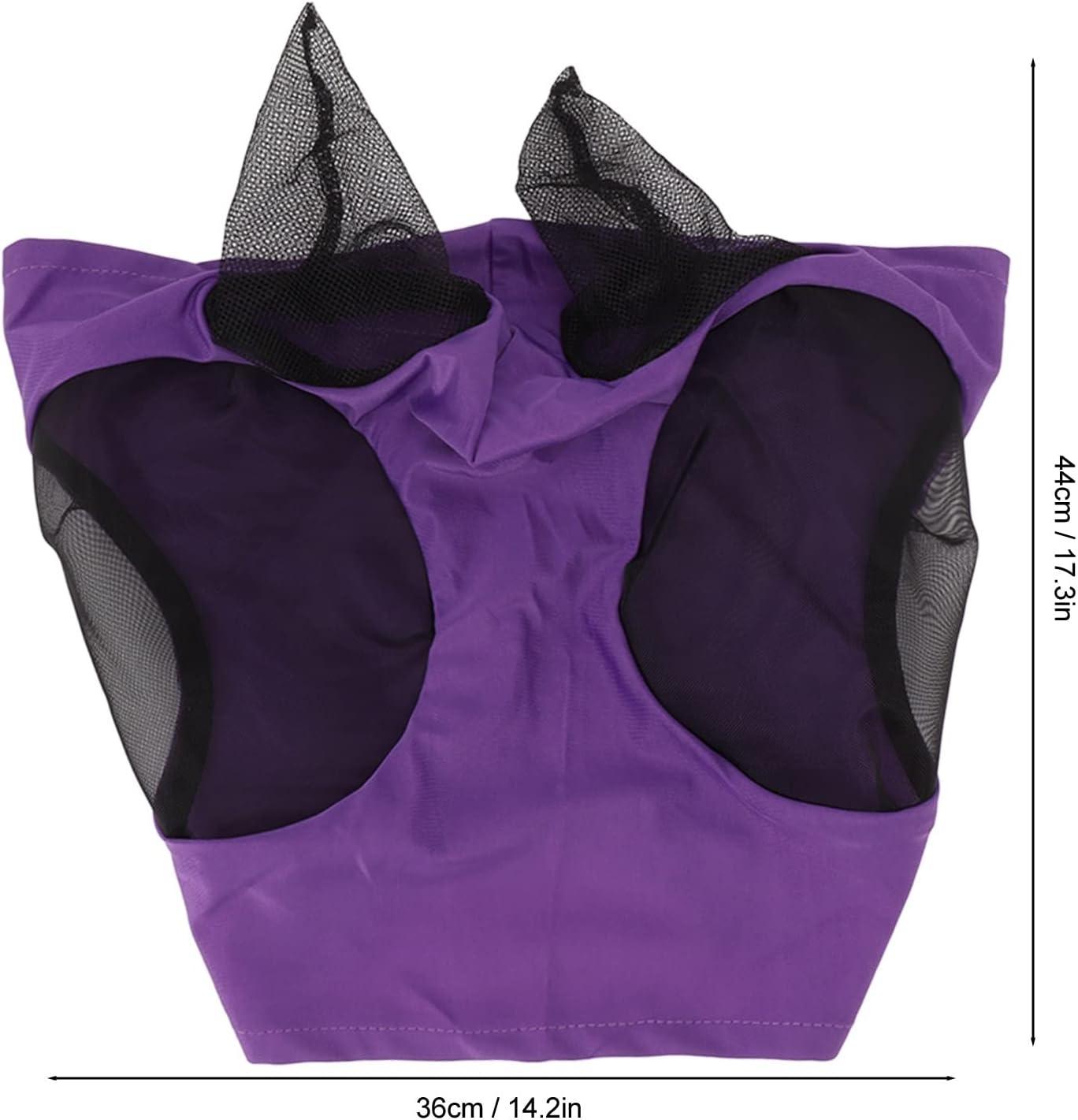 Ademend Elastisch Paardengezichtsmasker met Oorbescherming – Paars – Comfortabel Masker voor Paardrijden