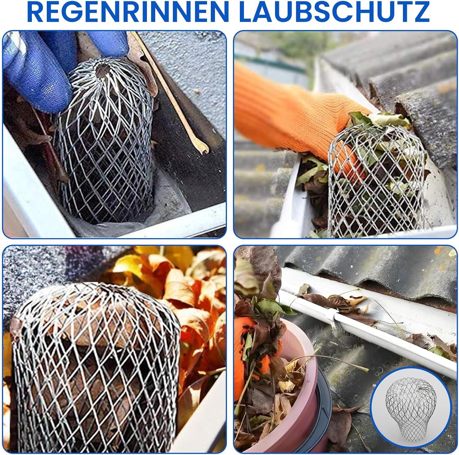 Bladvanger voor Regenpijp – 4 Stuks Aluminium Gootbescherming – Zelfvergrendelende Valpijpbescherming – Gootzeef voor Regenbuizen en Dakgoten