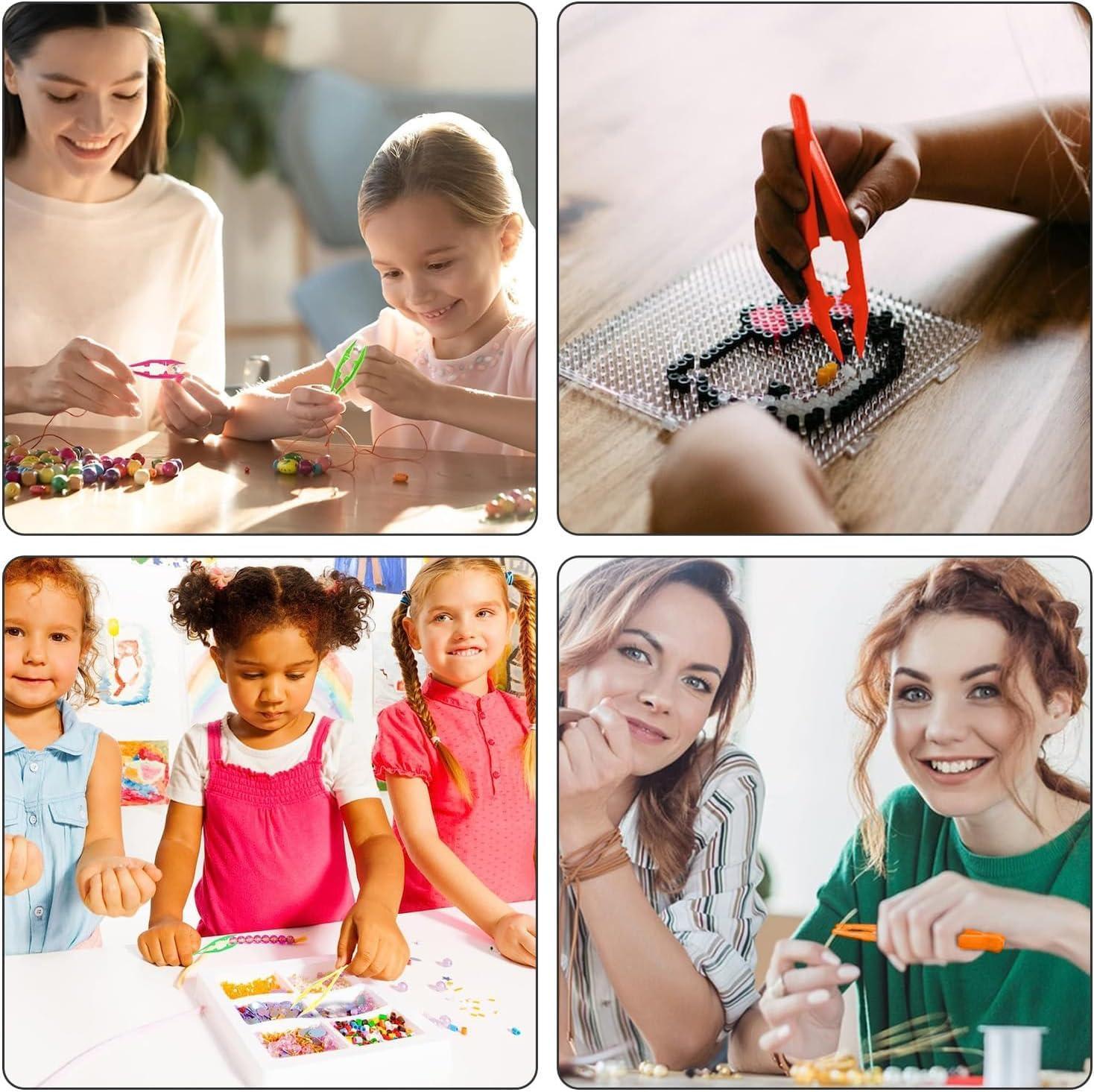 Plastic Pincet Set voor Kinderen – 5 Kleuren, 13 cm – Gekartelde Tips, Educatief en Creatief Gebruik