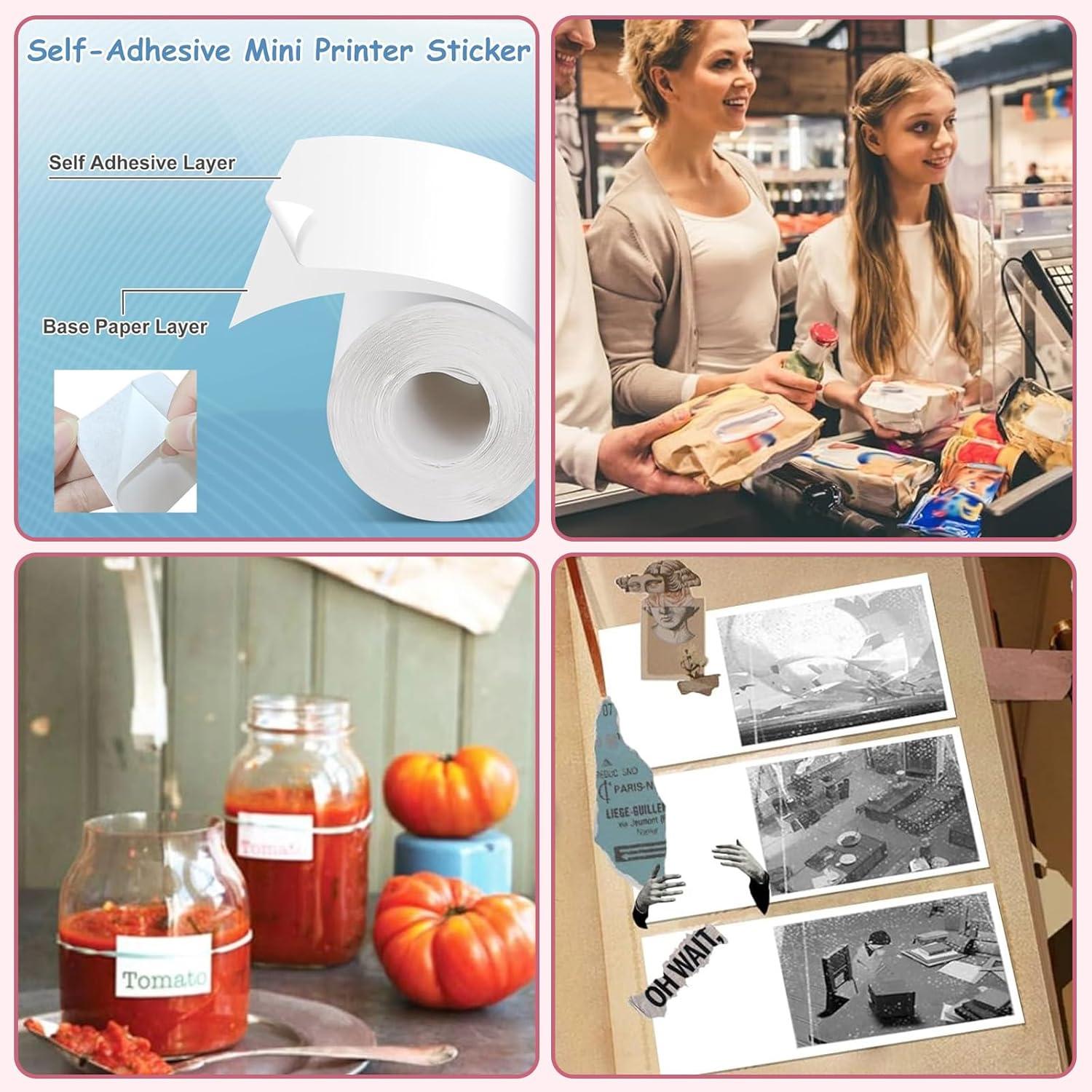 8 Rollen Gekleurd Zelfklevend Thermisch Papier voor Mini-Printers en Kindercamera's – Printpapier voor Labelen en Creatief Gebruik
