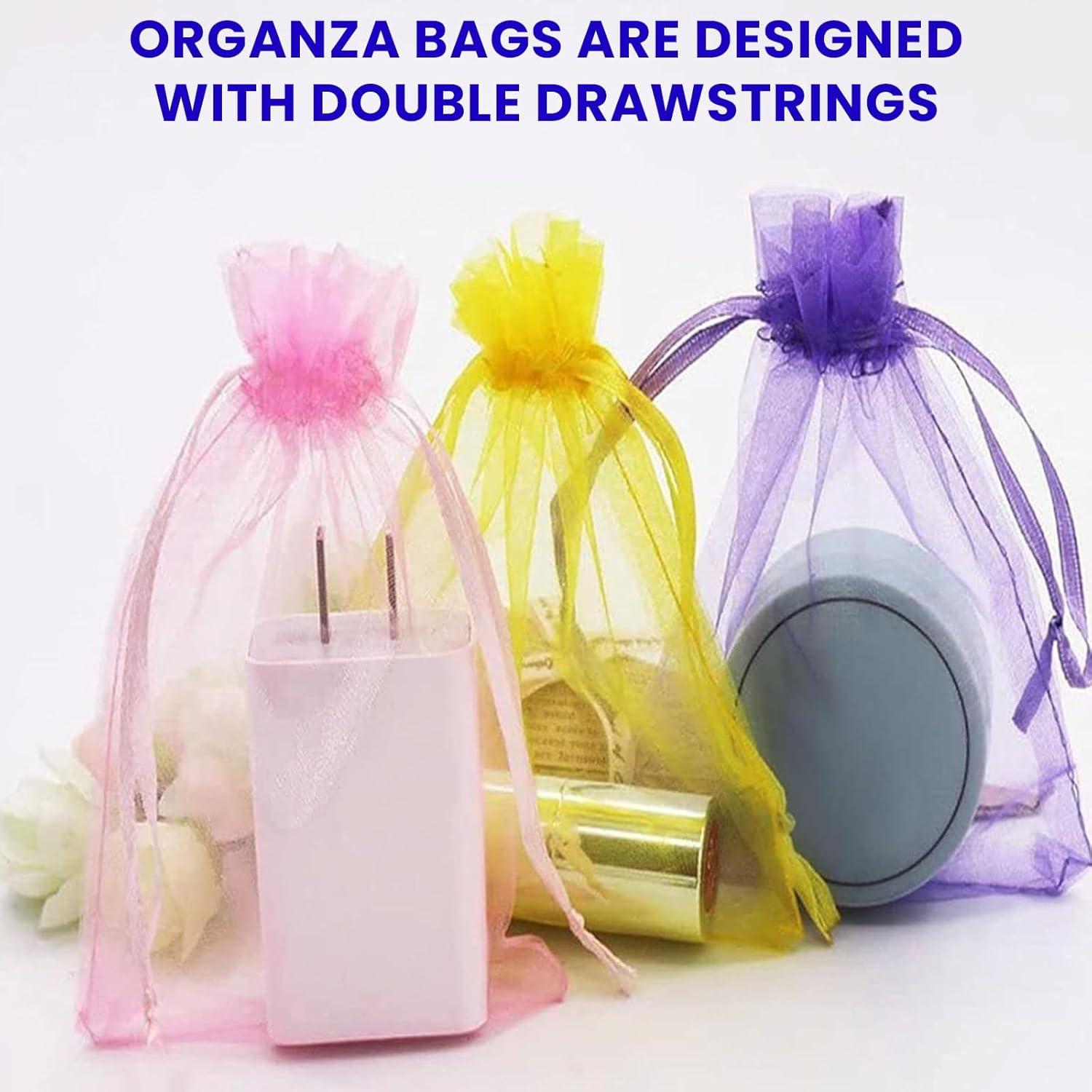 Organza Zakjes 110 Stuks – Mix Kleuren Cadeauzakjes met Trekkoord – 7x9cm & 10x15cm – Bruiloft, Verjaardag, Kerst & Sieraden Geschenkverpakking