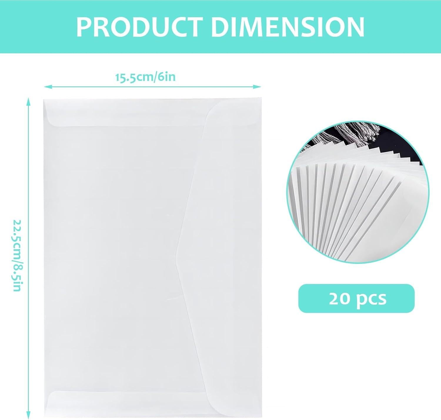 Transparante Enveloppen A5 – 20 Stuks | Herbruikbare Opbergmapjes voor Kaarten, Postzegels, Loterijen, Bruiloften – 22,5 x 15,5 cm