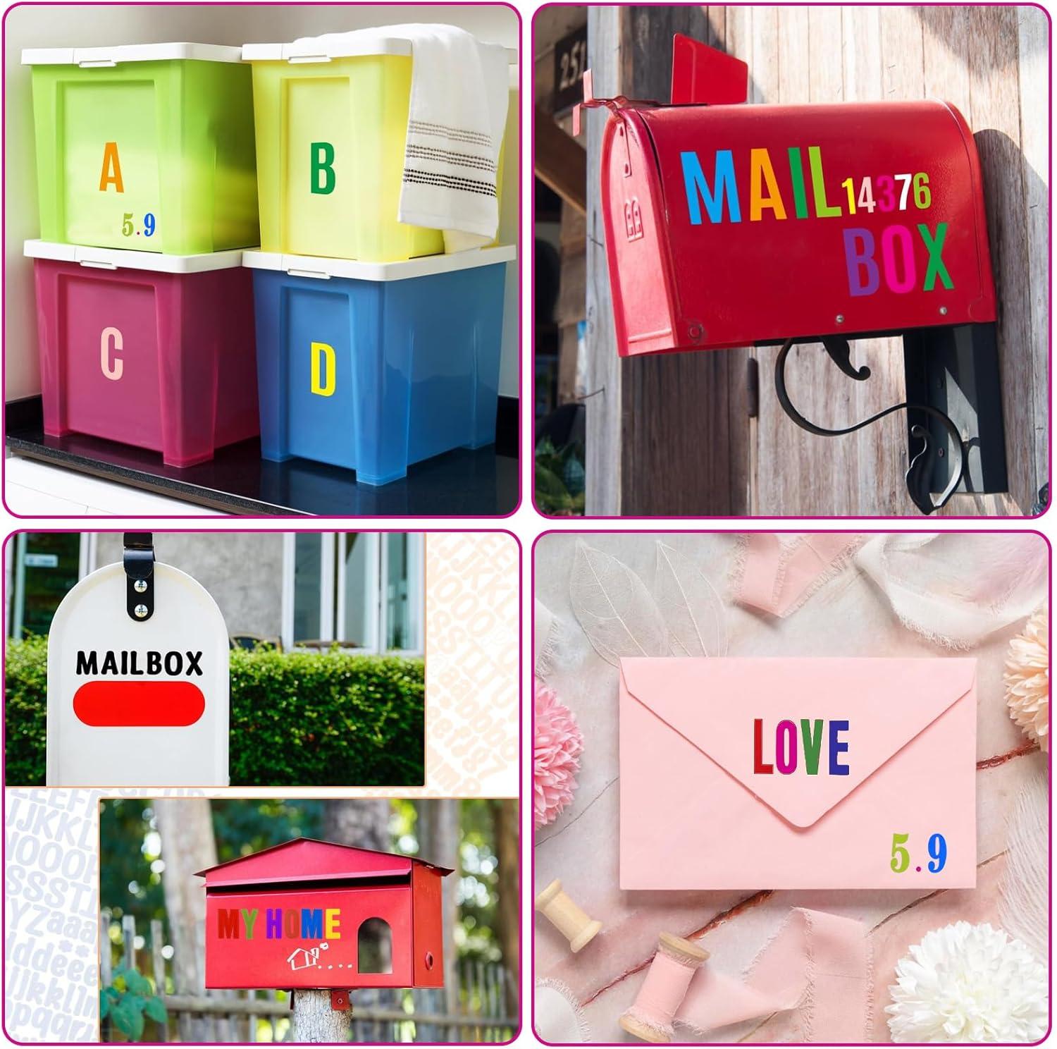 Gekleurde Alfabet- en Cijferstickers – 8 Vellen – 25cm & 5cm Groot – Waterdicht Vinyl – Zelfklevende Stickers voor Knutselen & Scrapbooking