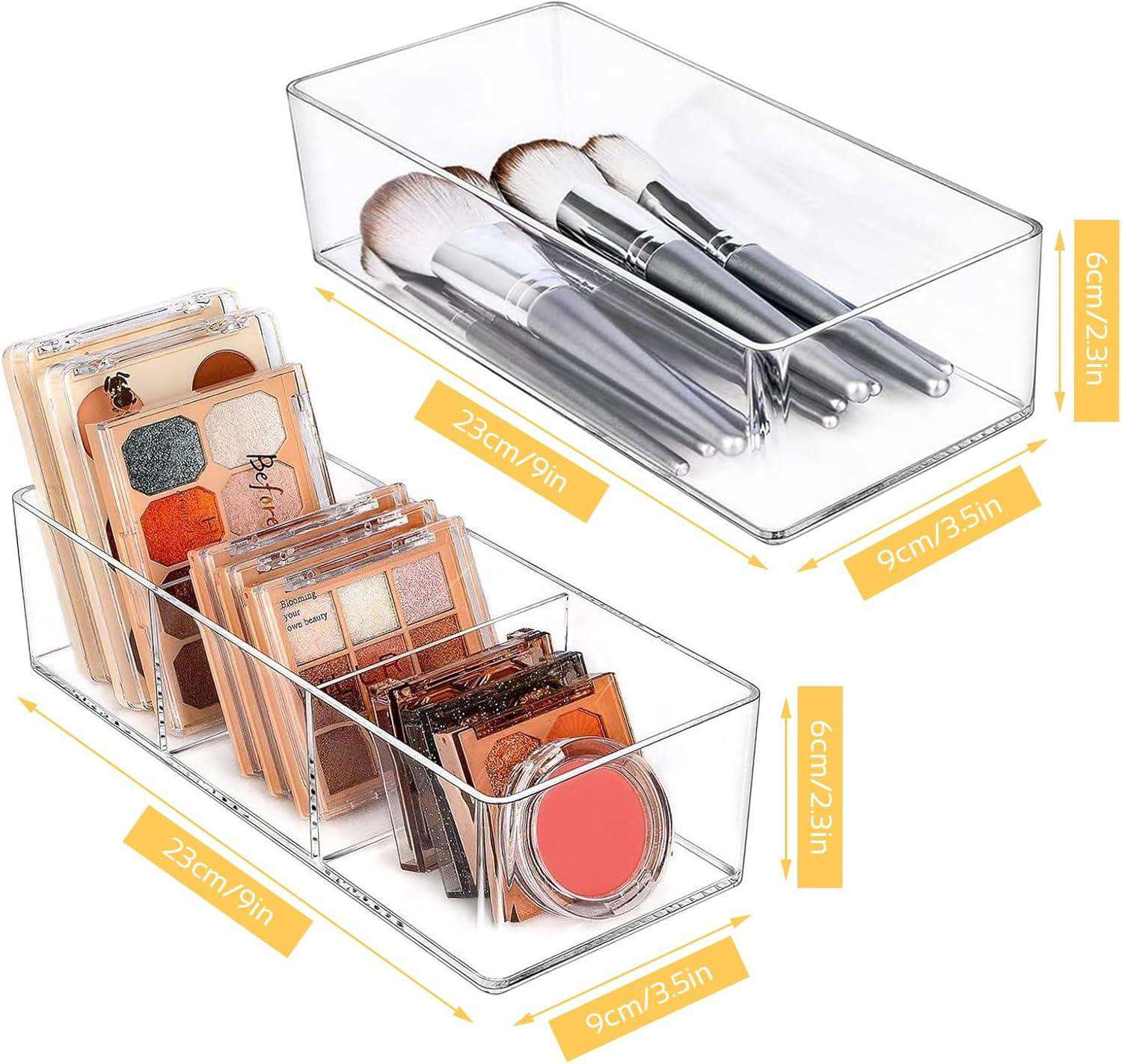 Set van 2 – Make-up Organizer Acryl –Cosmetische Opslag voor Lippenstiften, Sieraden & Haarelastiek