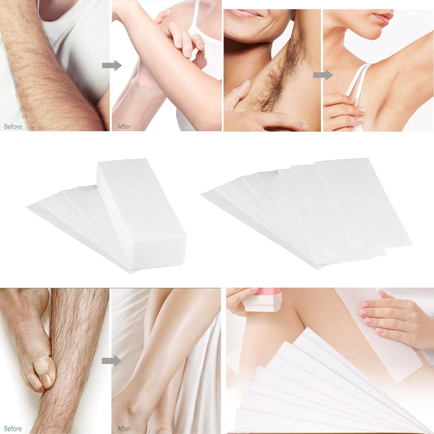 1000 Stuks Vliesstrips voor Wax – 7x20 cm Ontharingsstrips voor Warme Was & Suikerpasta – Geschikt voor Gezicht, Benen, Bikini & Lichaam
