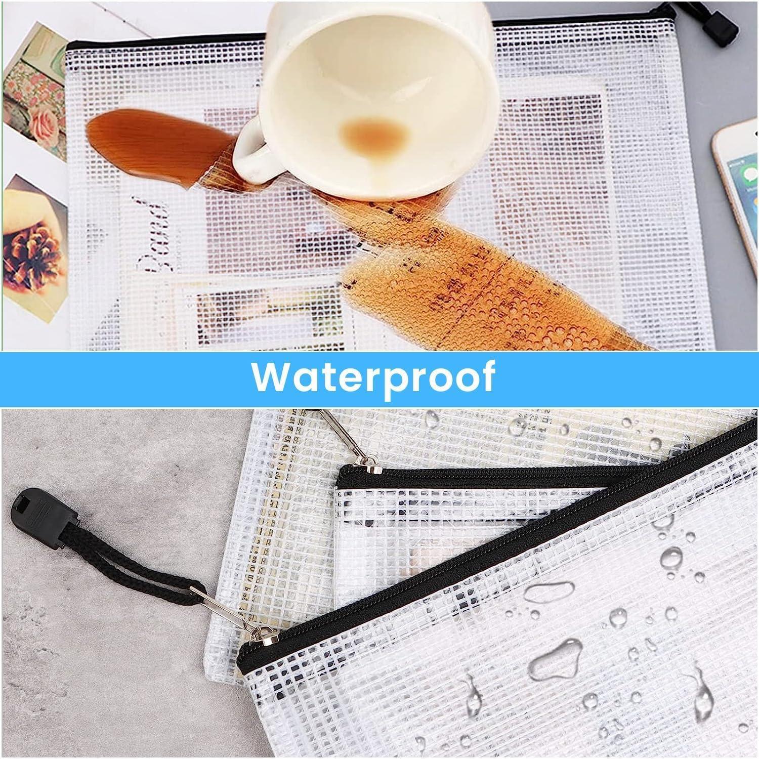 🗂️ Documententas A5 – Set van 10 Transparante Waterdichte Mesh Tassen.