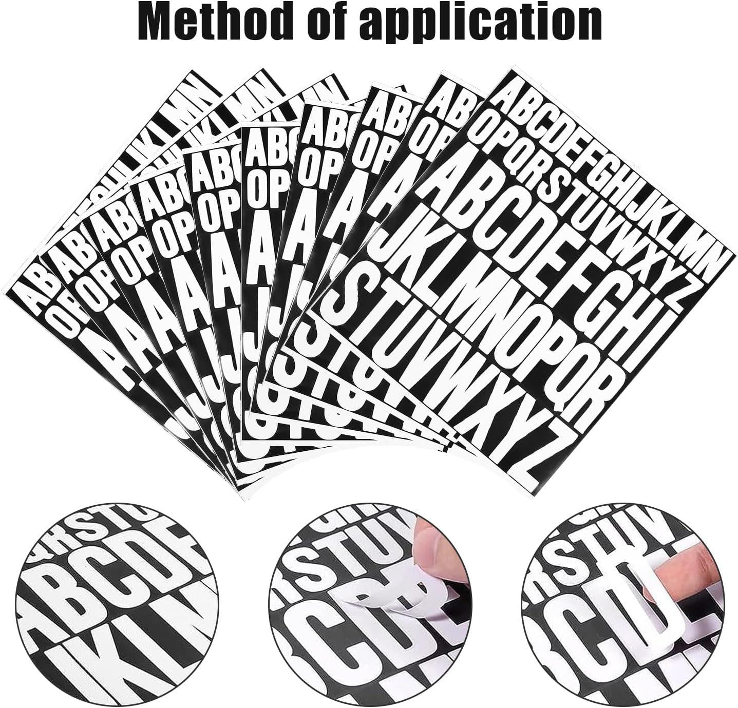 Alfanumerieke Stickers Set – 8 Vellen Waterdicht Vinyl – 25cm & 5cm Grote Letters en Cijfers – Witte Stickers voor Knutselen, Scrapbooking & Brievenbussen