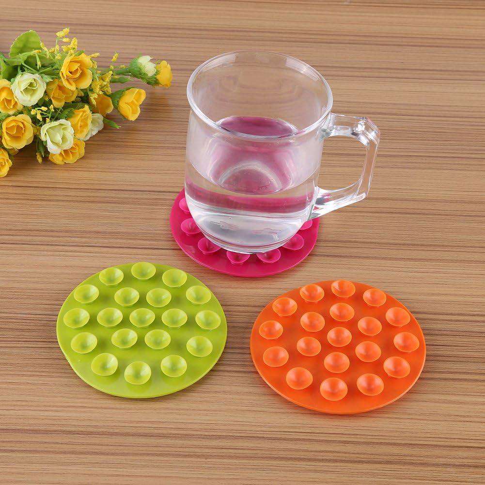 3x Anti-Slip Placemats voor Kinderen – Dubbelzijdig met Zuignappen – Voedingsmat (Oranje)