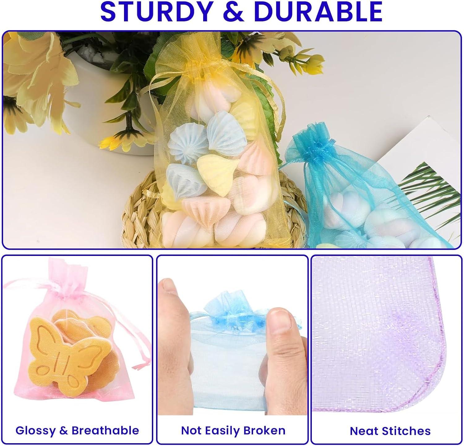 Organza Zakjes 110 Stuks – Mix Kleuren Cadeauzakjes met Trekkoord – 7x9cm & 10x15cm – Bruiloft, Verjaardag, Kerst & Sieraden Geschenkverpakking