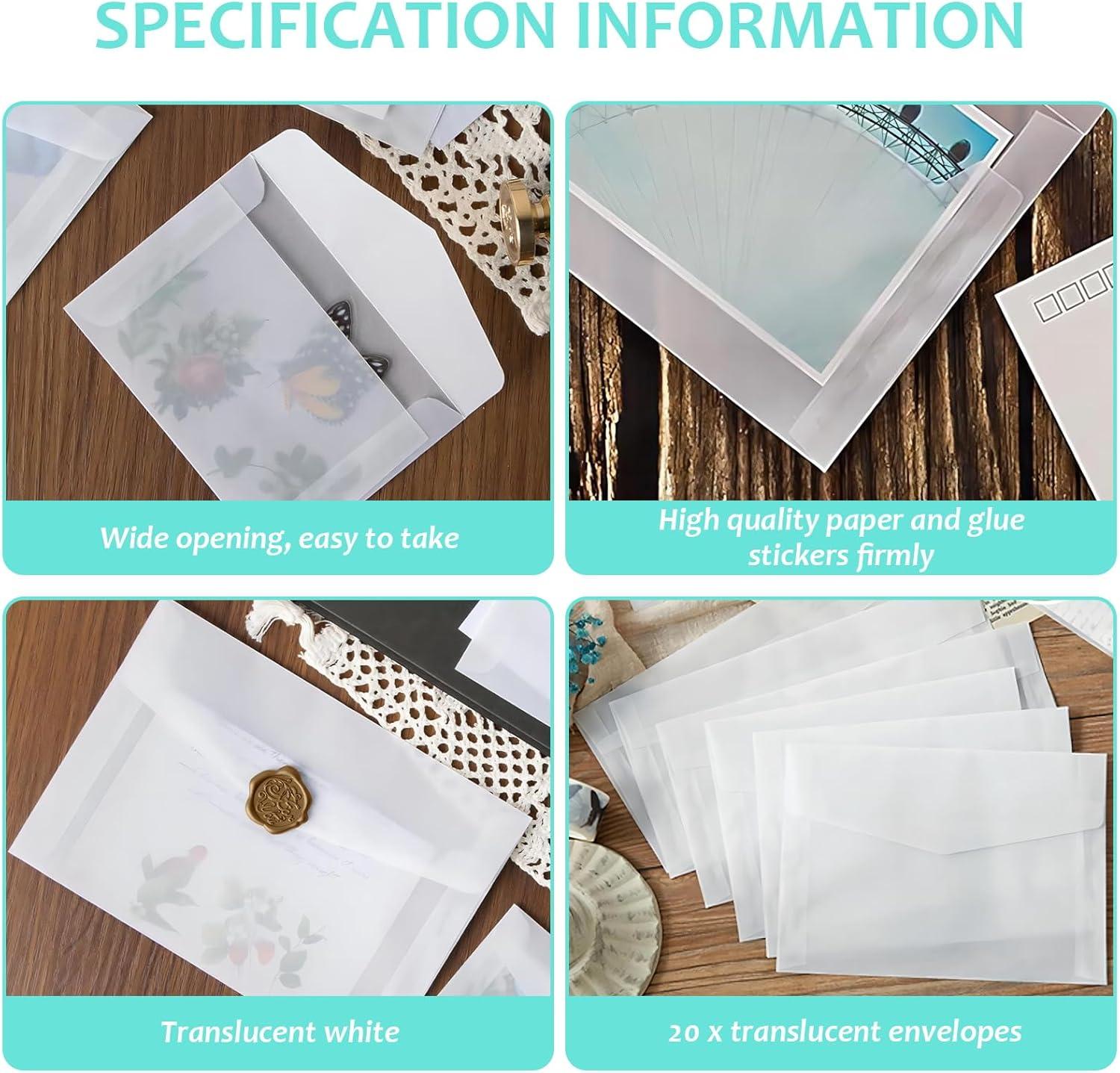 Transparante Enveloppen A5 – 20 Stuks | Herbruikbare Opbergmapjes voor Kaarten, Postzegels, Loterijen, Bruiloften – 22,5 x 15,5 cm