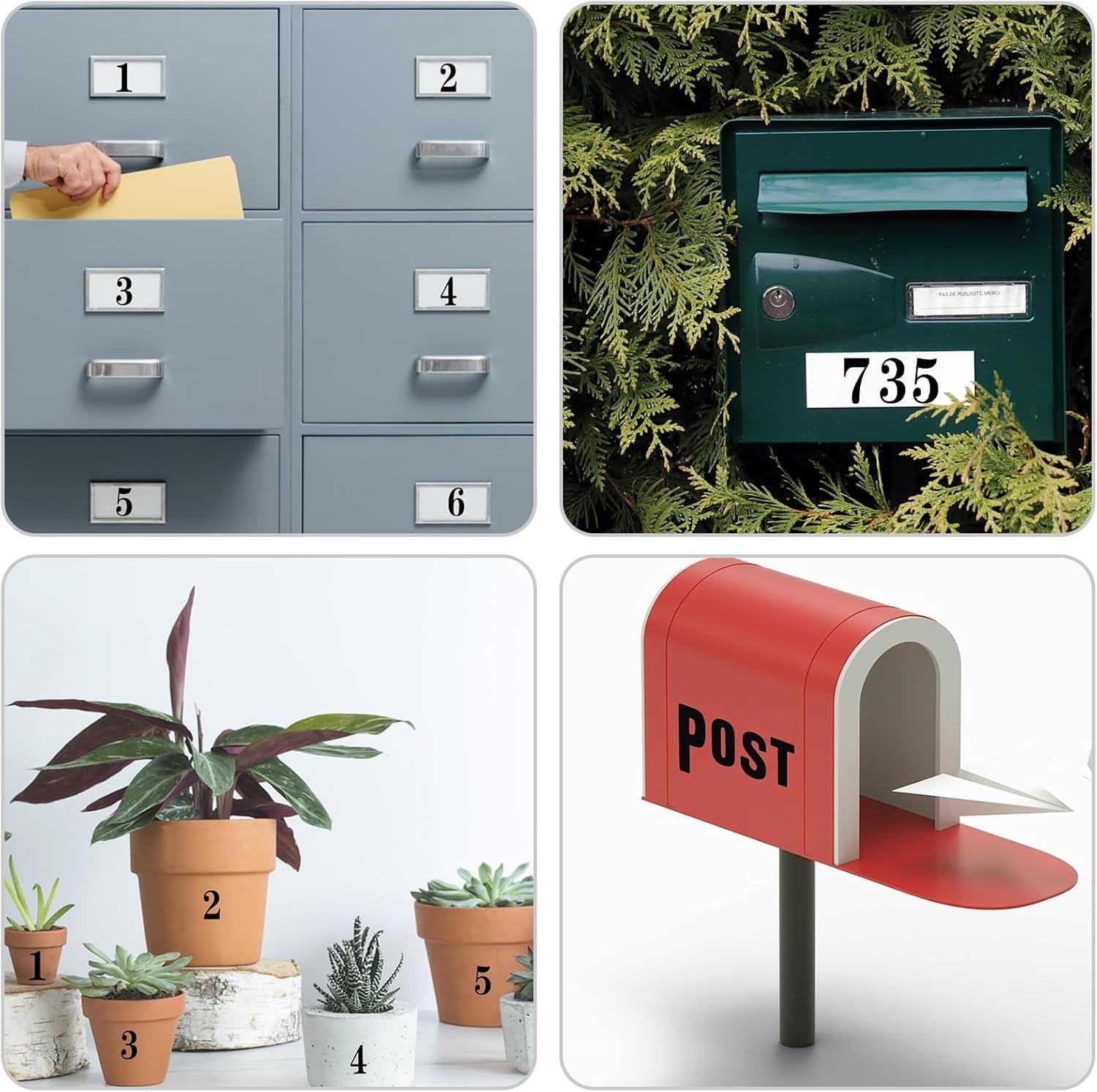 Grote Zelfklevende Letterstickers Set – 8 Vellen – 2,5 cm & 5 cm – Zwart Alfabet & Cijferstickers – Waterdicht Vinyl