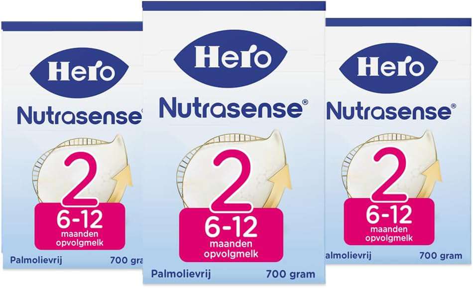 Hero Nutrasense Opvolgmelk Classic 2 (6+ Maanden) - 3 x 700gr - Flesvoeding - met Melkvet - Palmolievrij