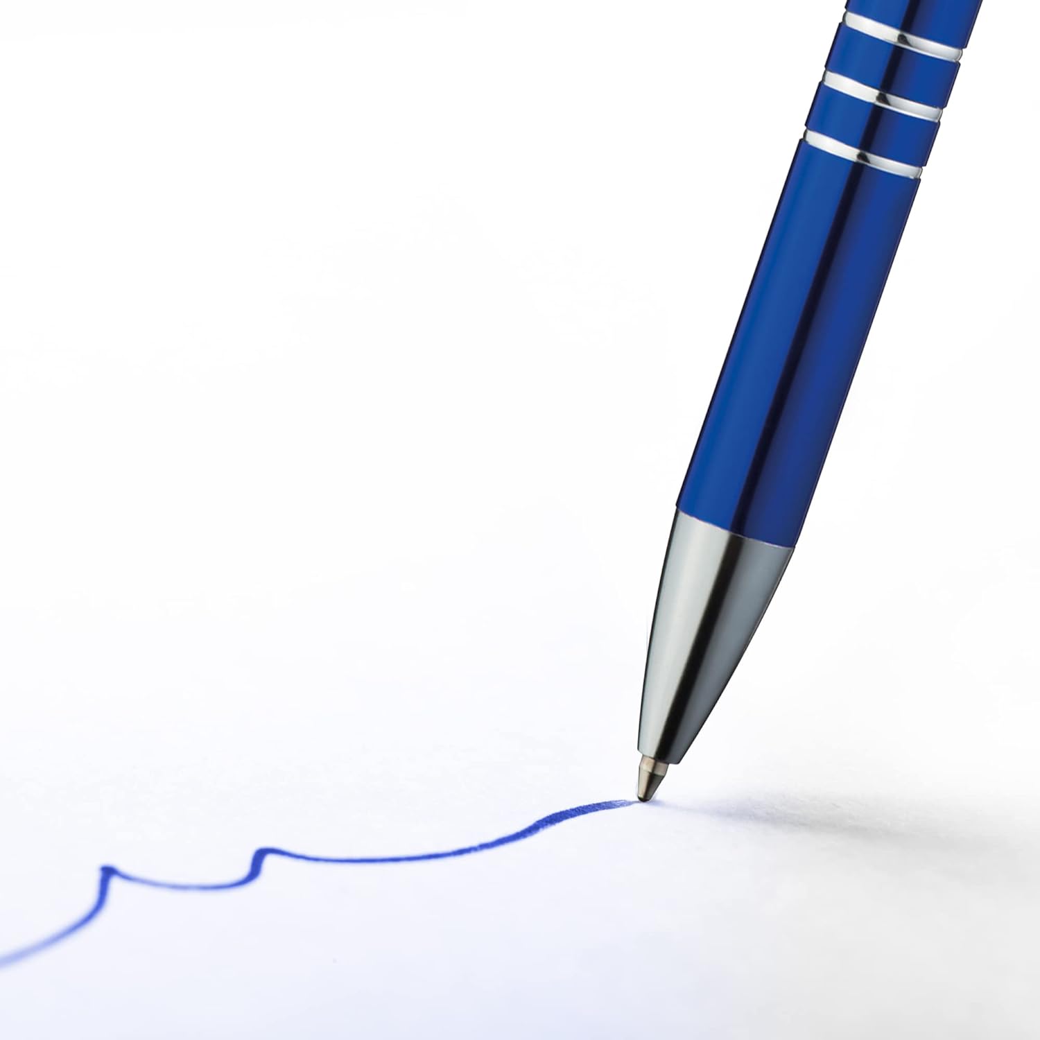 Metalen balpen, 10 stuks, premium balpenset, hoogwaardig, pen voor makkelijk en zacht schrijven, blauwschrijvende balpen, als optische blikvanger