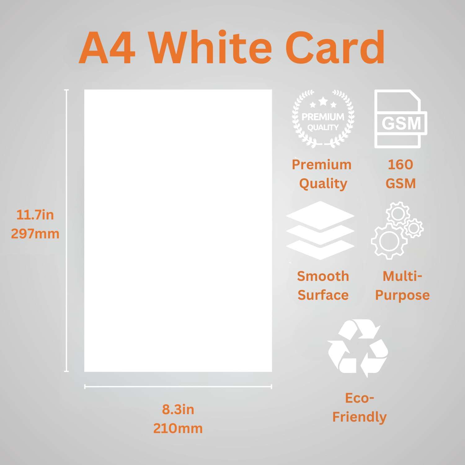 Papier 160 g/m² multifunctioneel kaartpapier - 50 stuks premium, glad en helder wit printer A4-kaart - kopieerpapier voor thuis, kantoor en briefpapier