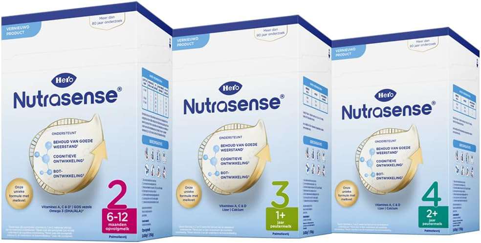 Hero Nutrasense Opvolgmelk Classic 2 (6+ Maanden) - 3 x 700gr - Flesvoeding - met Melkvet - Palmolievrij
