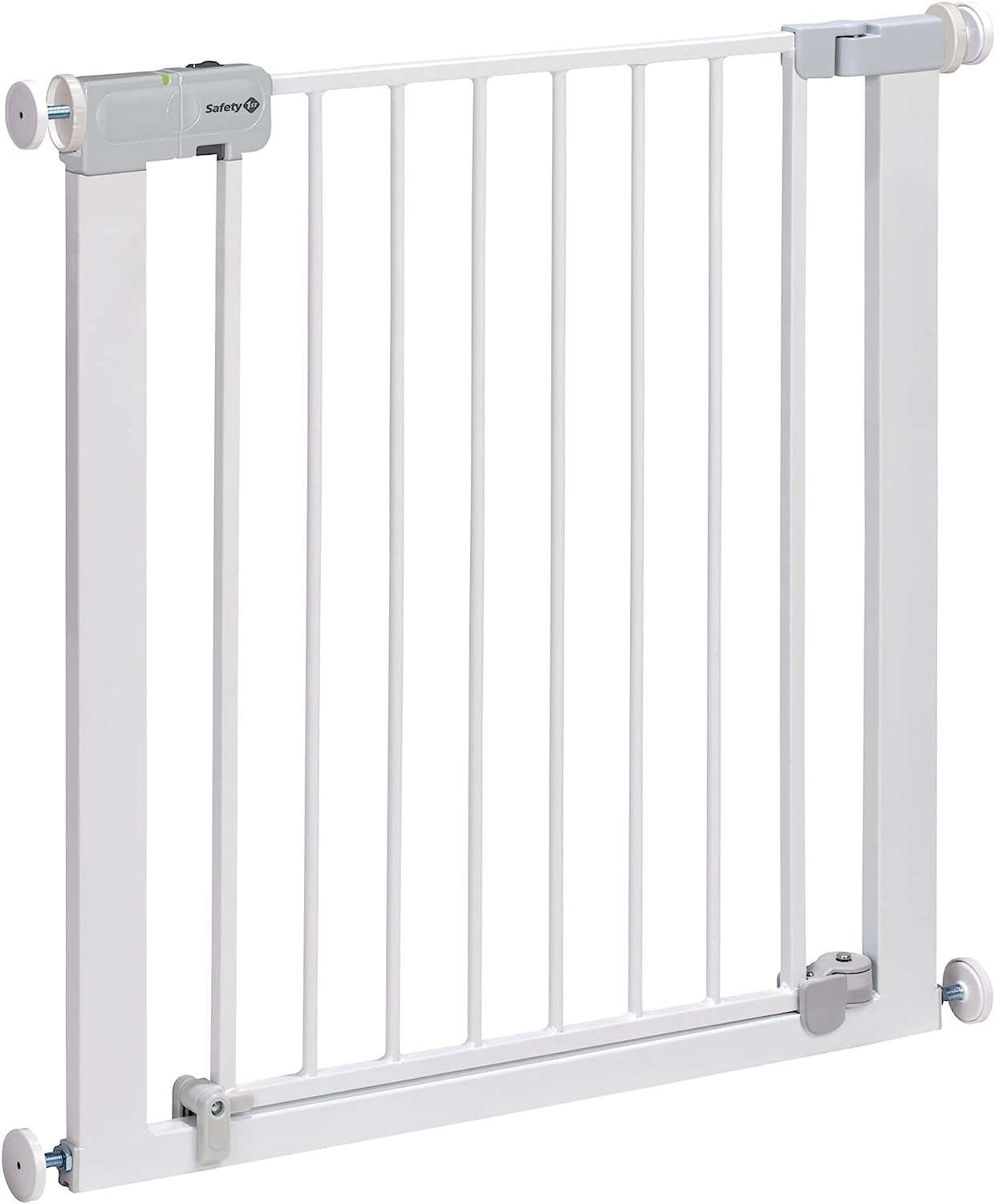 Safety 1st Auto Close Gate, Traphekje zonder boren, Automatisch sluitend veiligheidshek baby, 73–80 cm (max. 136 cm), Zelfklemmend (zonder boren), Met één hand te openen, Tweevoudige sluiting, Wit