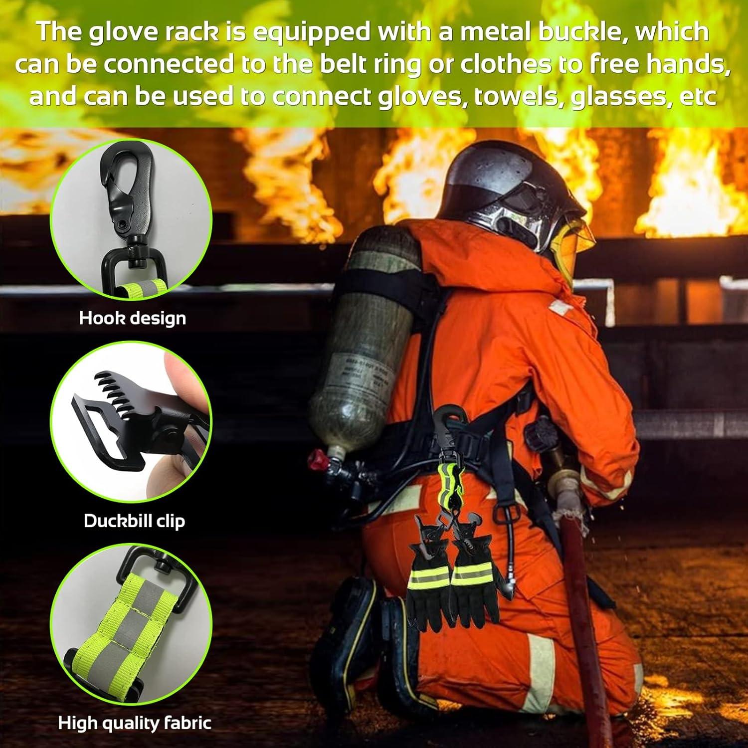 Reflecterende Handschoenklemmen met Dubbele Clip & Metalen Karabijnhaak – Groen