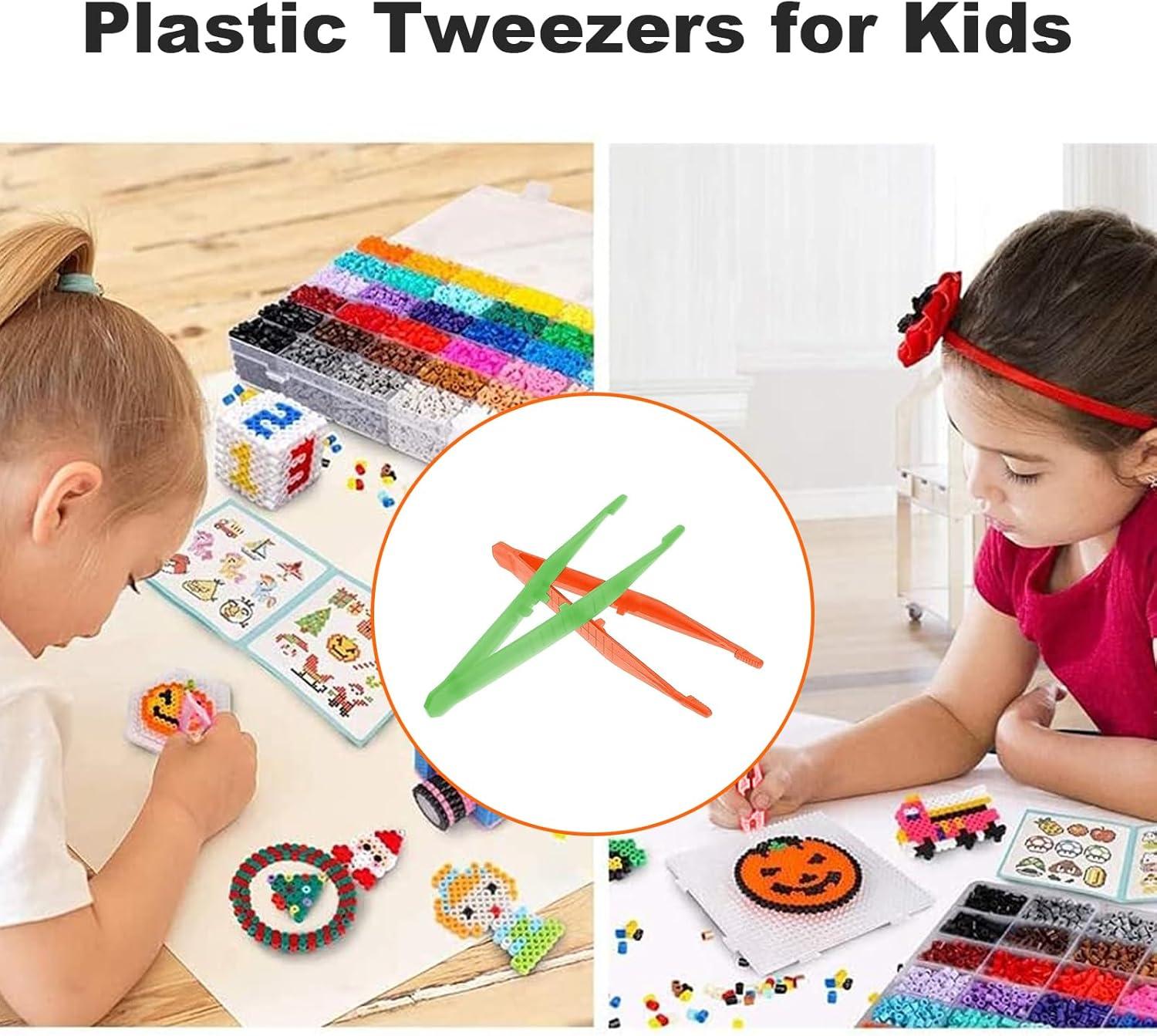 Plastic Pincet Set voor Kinderen – 5 Kleuren, 13 cm – Gekartelde Tips, Educatief en Creatief Gebruik