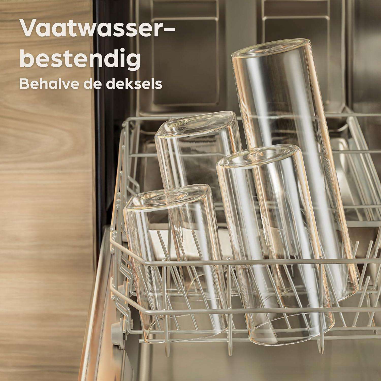 Vierkante Glazen Voorraadpotjes met Bamboe Deksel – Luchtdicht, Set van 3 (1 Liter)