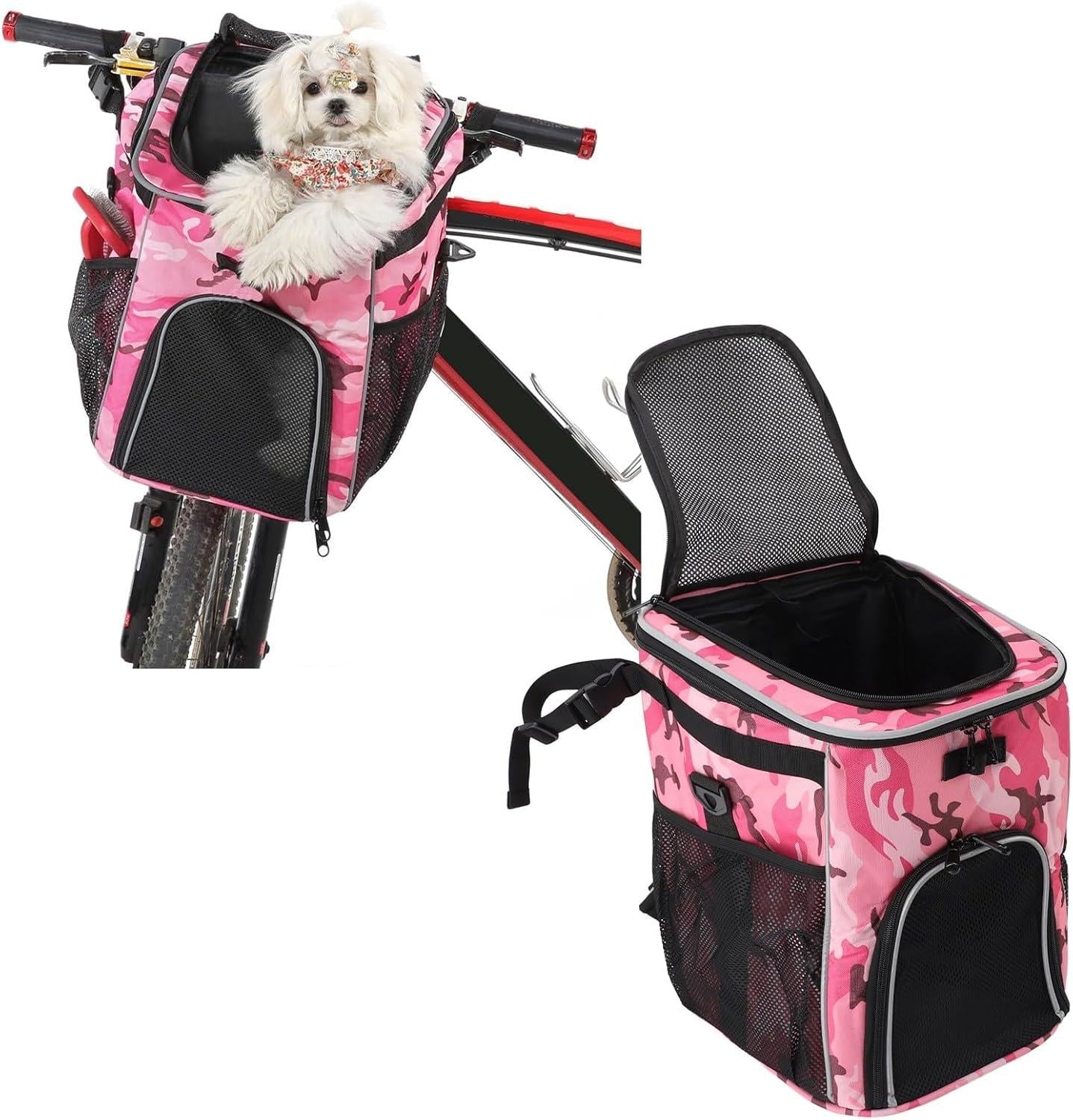 Waterdichte Hondenfietsrugzak - Ademend & Afneembaar - Ruime en Comfortabele Fietsmand voor Honden - Ideaal voor Buitenactiviteiten.