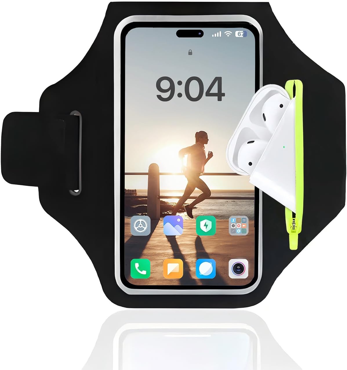 Running Armband Telefoonhouder, Zweetbestendige Arm Telefoonhouder voor Hardlopen, Joggen, Gym - Telefoonarmband Running Case Compatibel met iPhone 16/15/14/13/12 Pro Max, geschikt voor