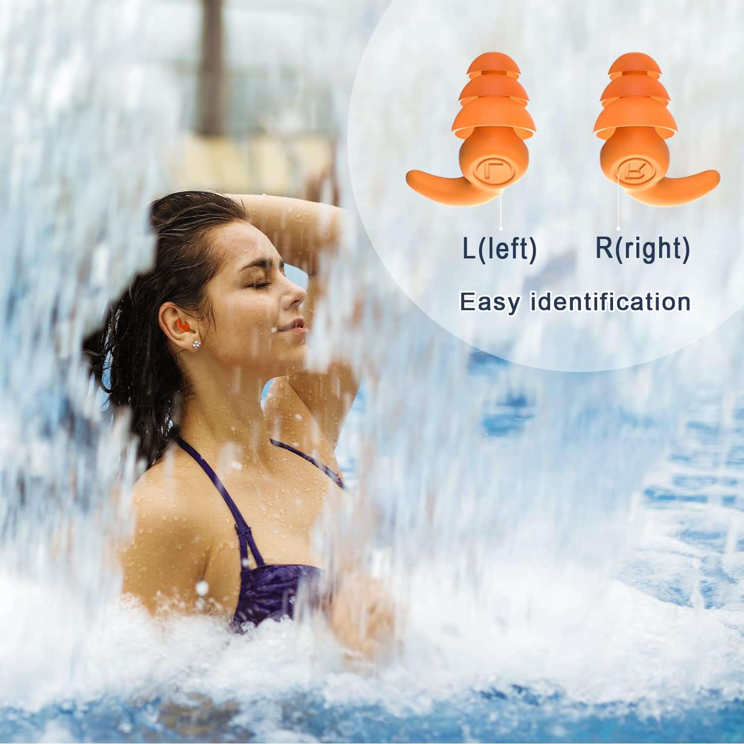 3 Paar Oordopjes Voor Zwemmen Voor Volwassenen, Waterdichte Herbruikbare Siliconen Oordopjes Voor Zwemmers, Gehoorbescherming Voor Douchen Zwemmen Zwemmen Surfen En Andere Watersporten