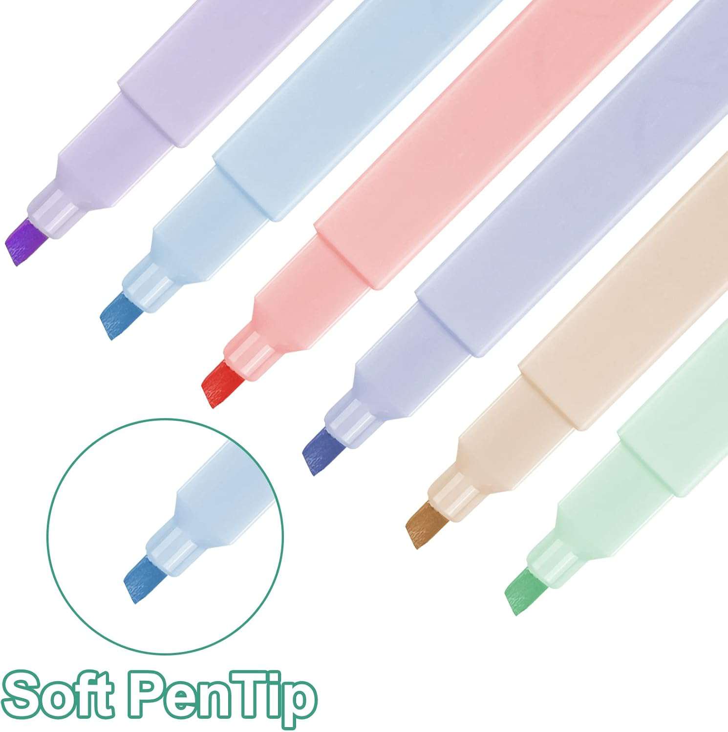 12 stuks markeerstiften, pastelkleuren, 12 kleuren, markeerstiften om te leren en te markeren, highlighter, verschillende kleuren, pastel, voor dagboeken, notities, scholen, kantoren,