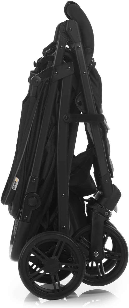 buggy tot 25 kg met ligstand vanaf geboorte, klein inklapbaar met één hand, in hoogte verstelbare duwstang, grote mand, grijs (caviar)/zilver