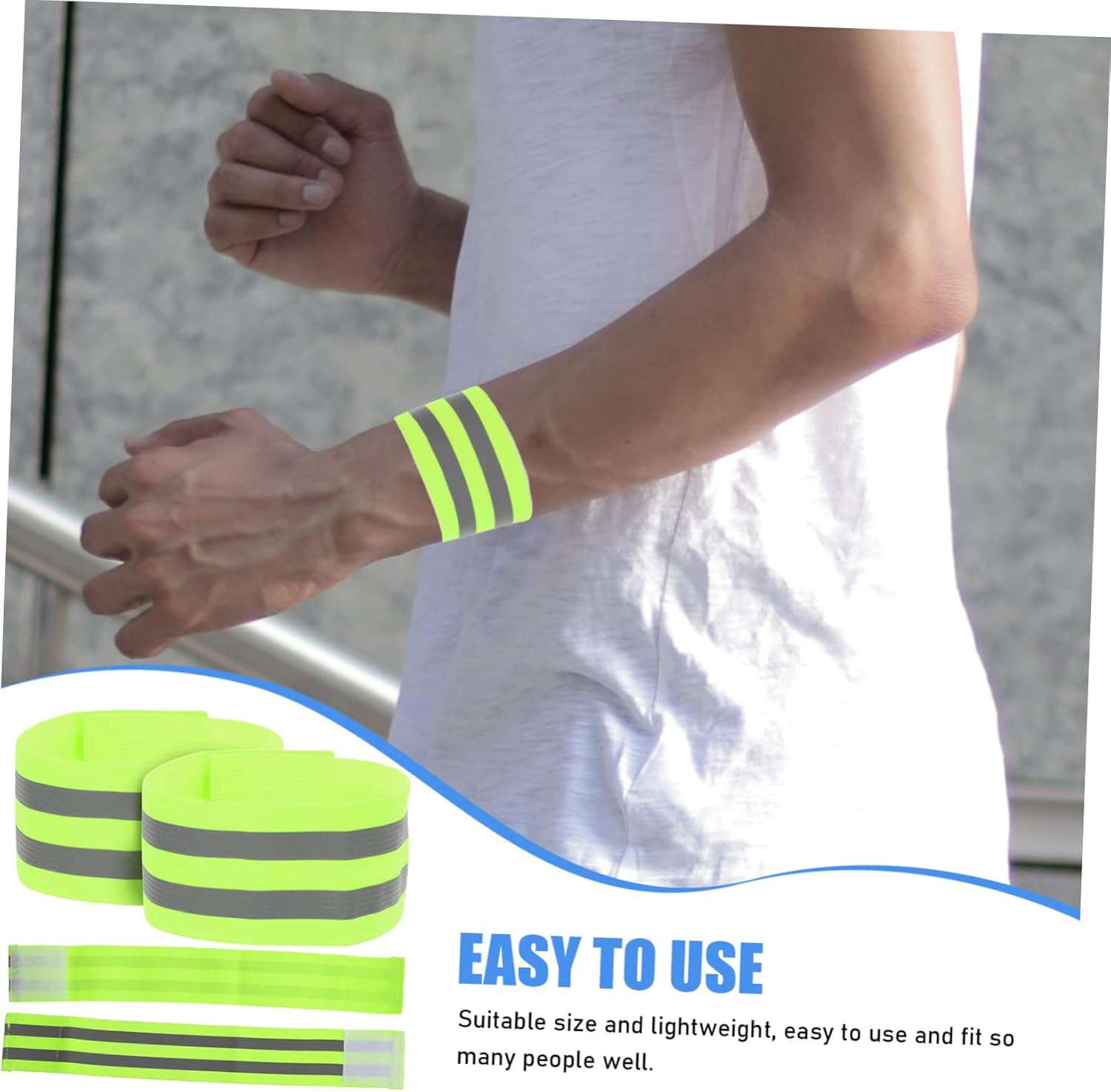 4 Sets Veiligheidsarmbanden Set Reflecterende Tape Voor Kleding Wandelen Hardlopen Polsbandjes 4 Stuks*4
