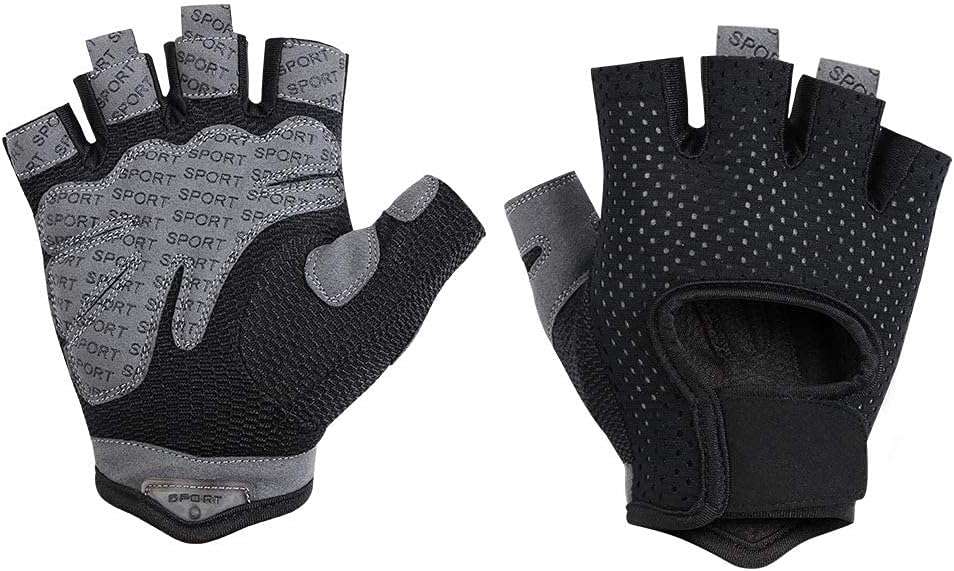 Gymhandschoenen, Ademende Trainingshandschoenen met Microvezelstof, Antislip Siliconen Gewatteerde Handpalmbescherming en Extra Grip, voor Heren en Dames, Gewichtheffen/Crossfit/Fietsen