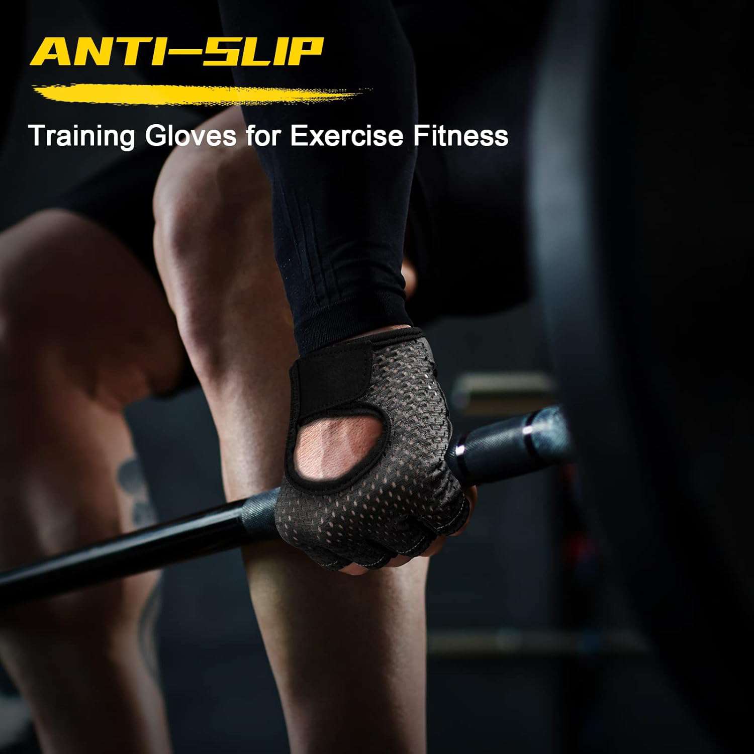 Gymhandschoenen, Ademende Trainingshandschoenen met Microvezelstof, Antislip Siliconen Gewatteerde Handpalmbescherming en Extra Grip, voor Heren en Dames, Gewichtheffen/Crossfit/Fietsen