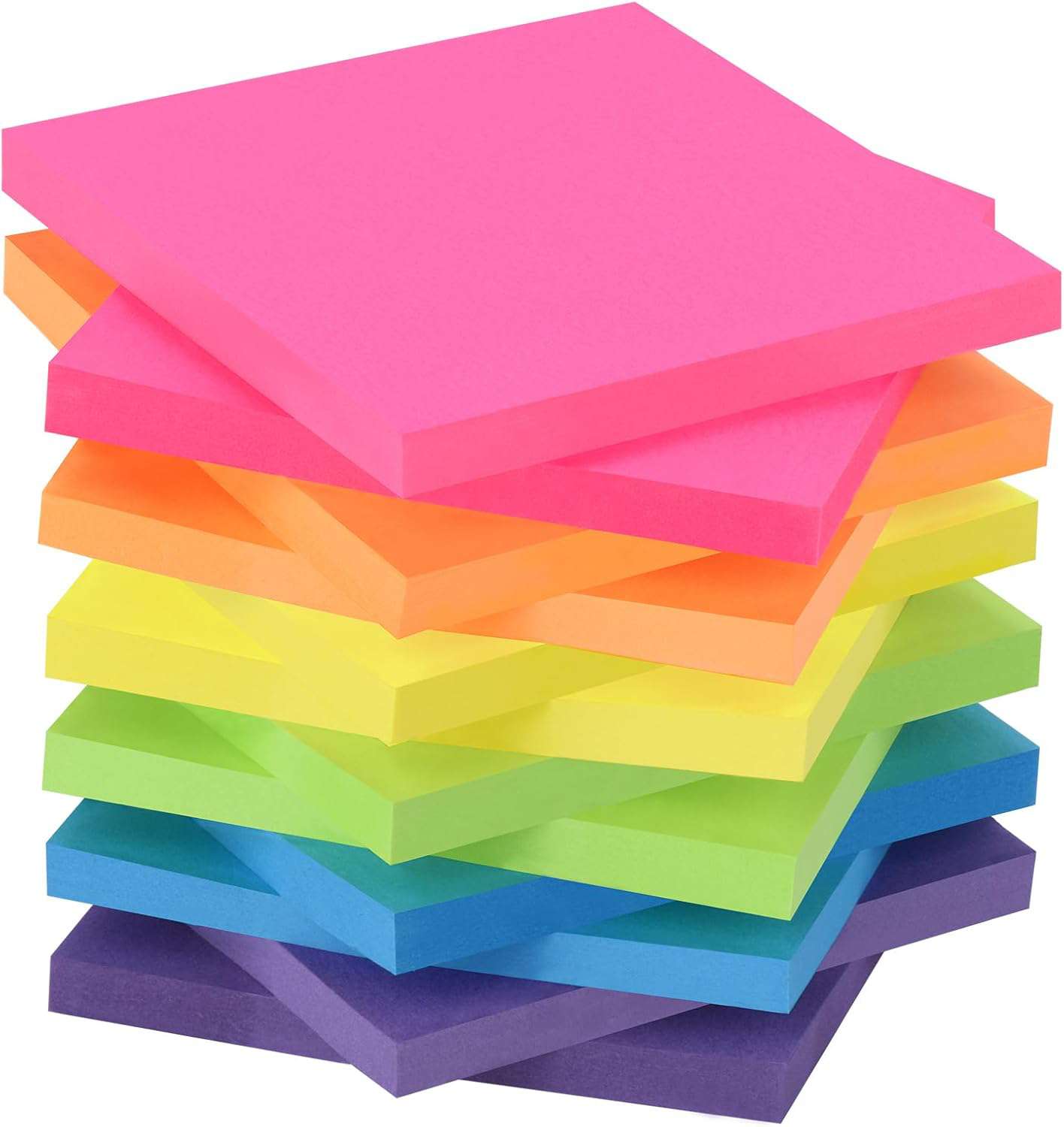 Sticky Notes 720 Vellen Notities in 6 heldere kleuren, Plaknotities 76 X 76 mm Pak van 12 Boek,60 vellen/Boek, Zelfklevende Notitieblaadjes - kleurrijke plakbriefjes 720 Vellen