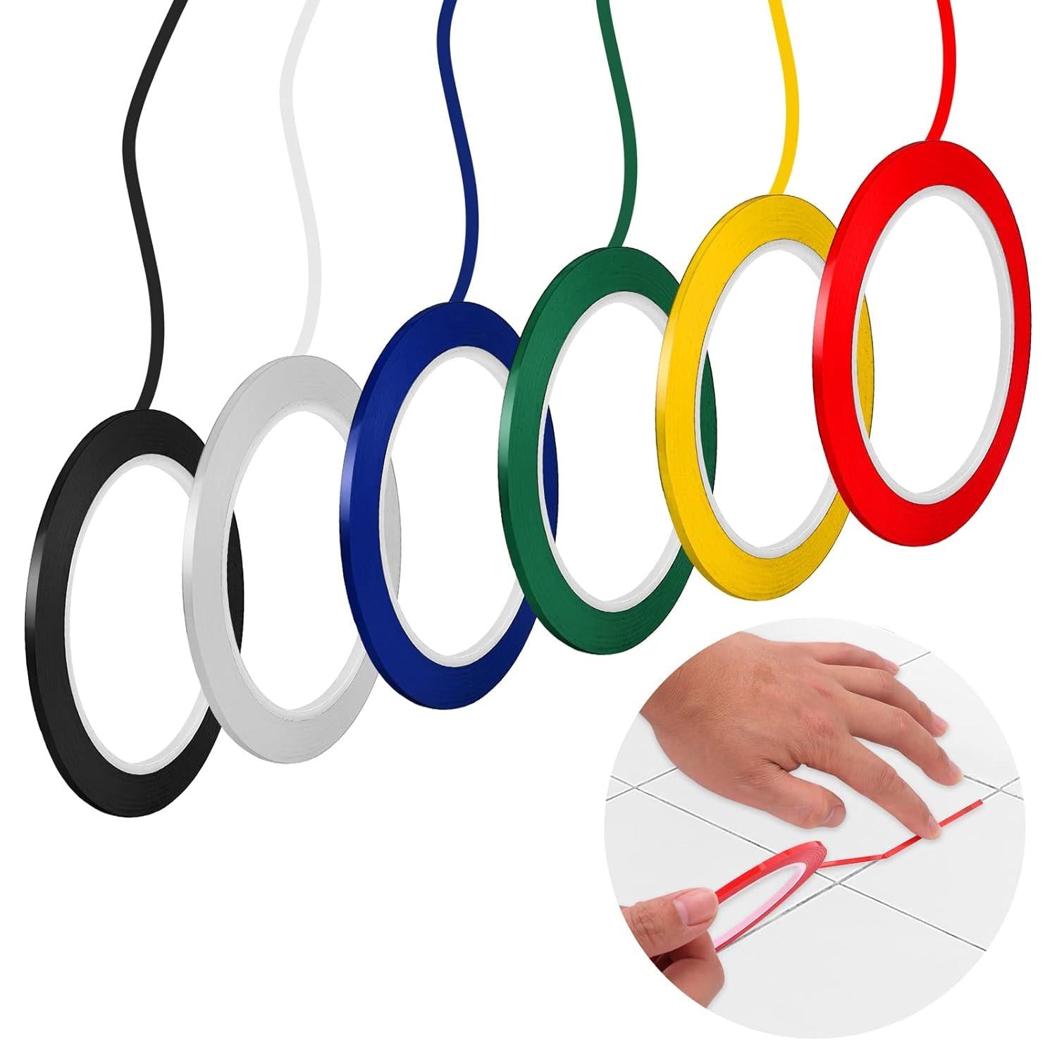 Grafische Tape – 6 Rollen Whiteboard Plakband voor Diagrammen & Kunst met Zelfklevende Accessoires