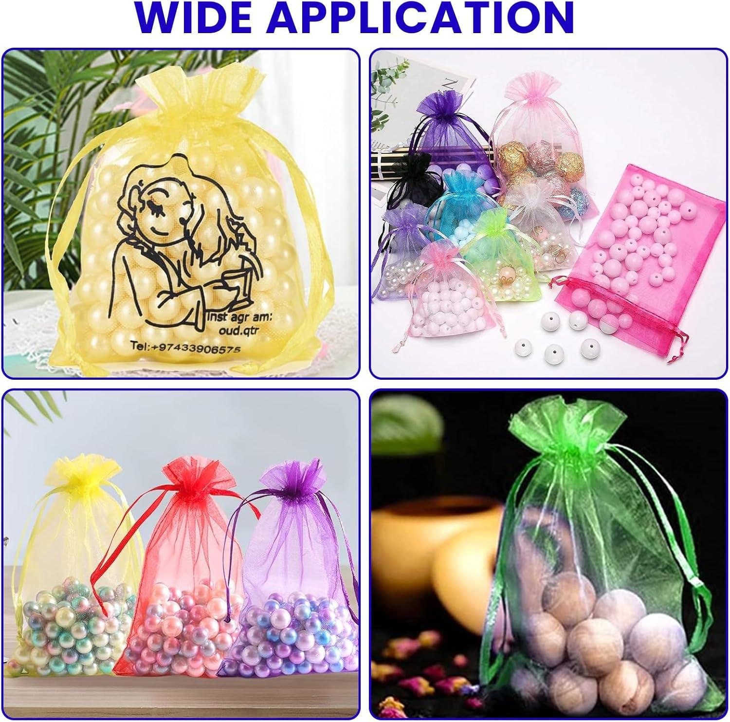Organza Zakjes 110 Stuks – Mix Kleuren Cadeauzakjes met Trekkoord – 7x9cm & 10x15cm – Bruiloft, Verjaardag, Kerst & Sieraden Geschenkverpakking