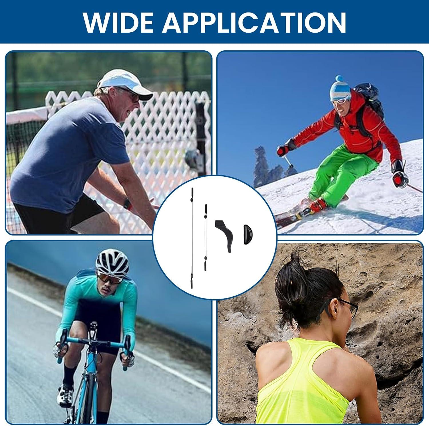 Verstelbare Sportbrillenband met Siliconen Neuspads – Zwart | Antislip Brillenkoord voor Sport & Outdoor
