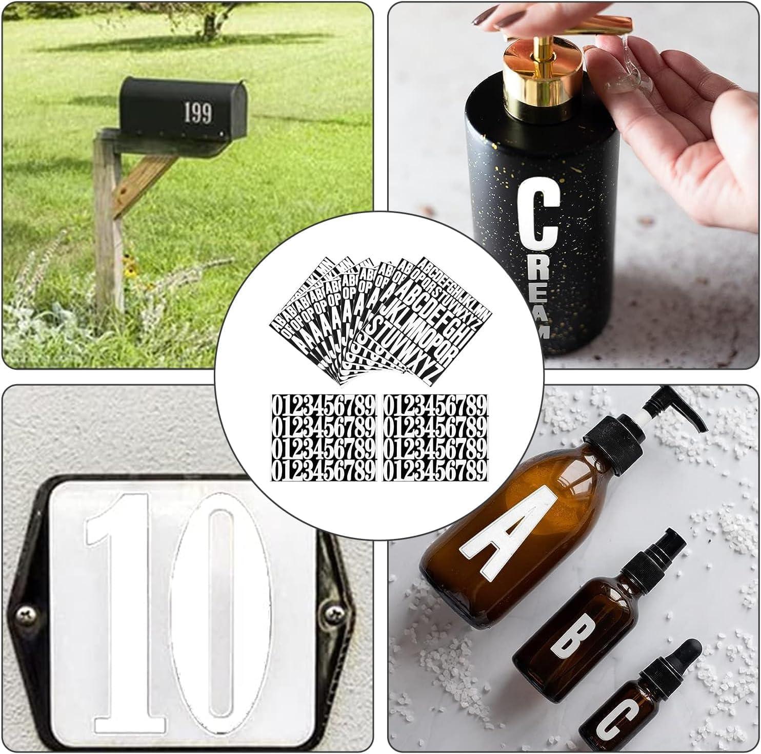Alfanumerieke Stickers Set – 8 Vellen Waterdicht Vinyl – 25cm & 5cm Grote Letters en Cijfers – Witte Stickers voor Knutselen, Scrapbooking & Brievenbussen